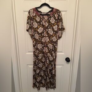 Natural Life Floral Print Midi Dress
